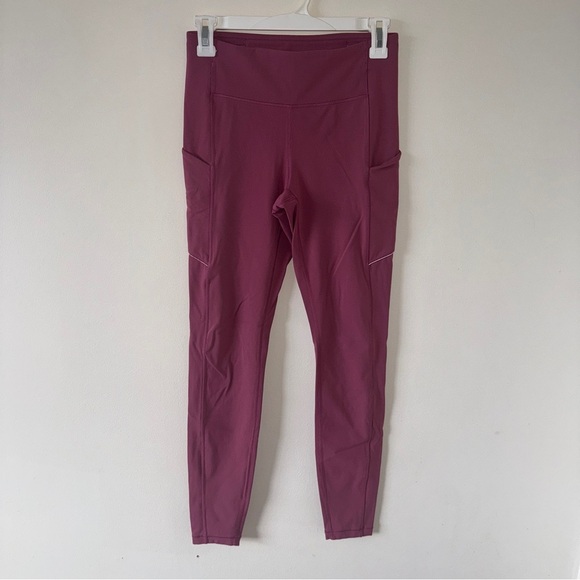 Lululemon Yoga Pants Moss Rose Leggings Speed Up Tight 28” Active Running 6 - Picture 1 of 5